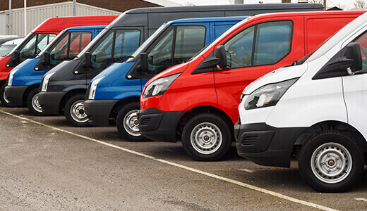 fleet of cargo vans