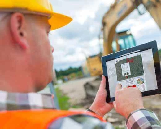 Man Using Construction Software